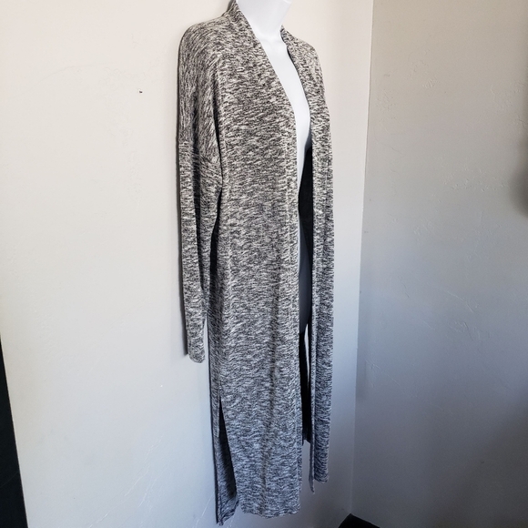 Bobeau Small Duster Cardigan Slit Sides Grey Space Dye Soft Comfy Fall Winter - Picture 8 of 10
